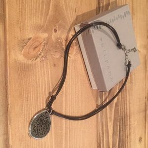 Silpada Sterling Silver Brown Leather Necklace